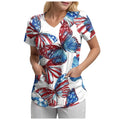 Women's 250th Anniversary Printed V-Neck Pocket T-Shirt – Casual Short Sleeve Top – The Party Days | The Party Days