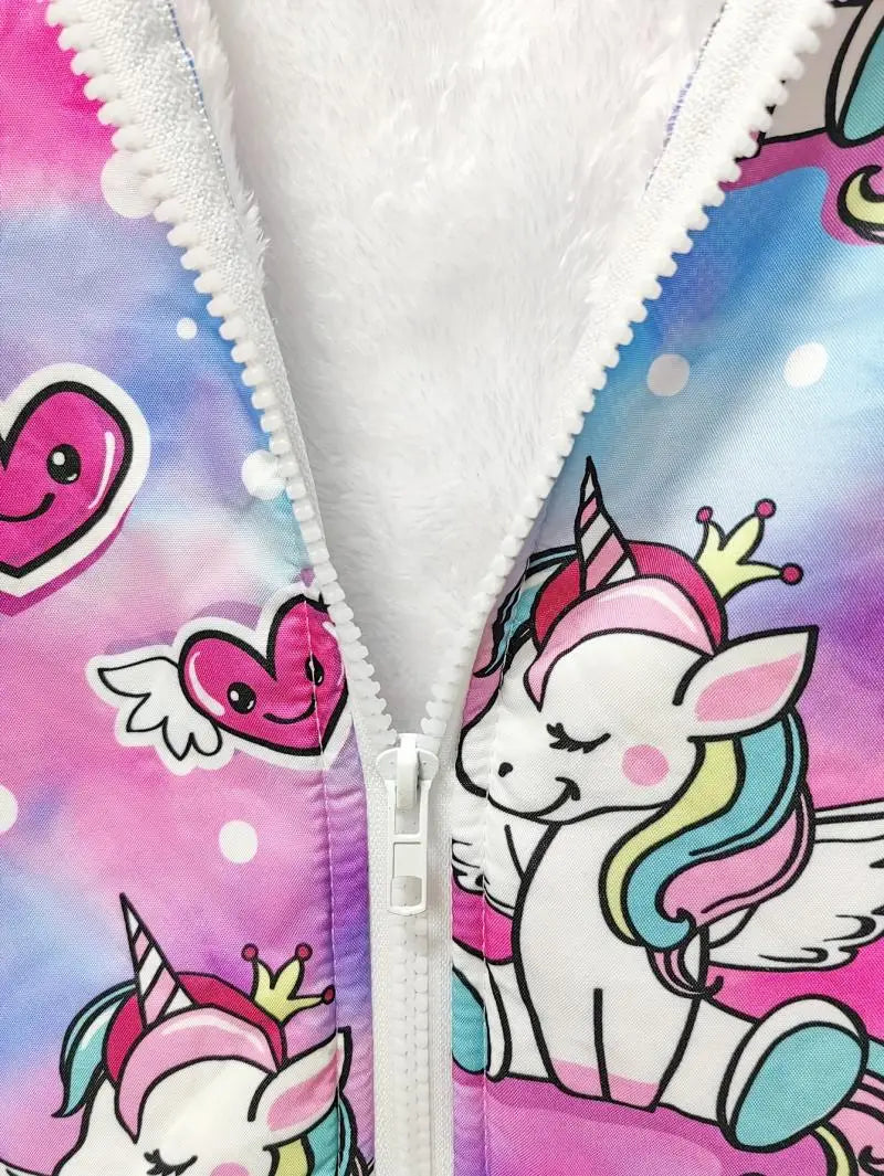 Kids Unicorn Fleece Hoodie Jacket | The Party Days | The Party Days