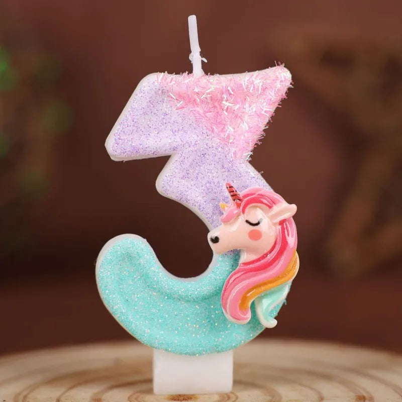 Unicorn Number Birthday Candle | Digits 0-9 Party Decoration | The Party Days | The Party Days