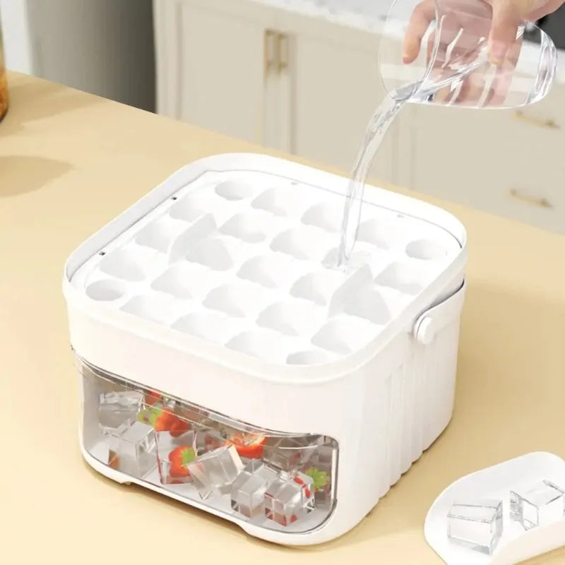 Ice Cube Maker 50 Cubes – Reusable Food Grade Mold with Easy Press Lid & Ice Scoop | The Party Days | The Party Days
