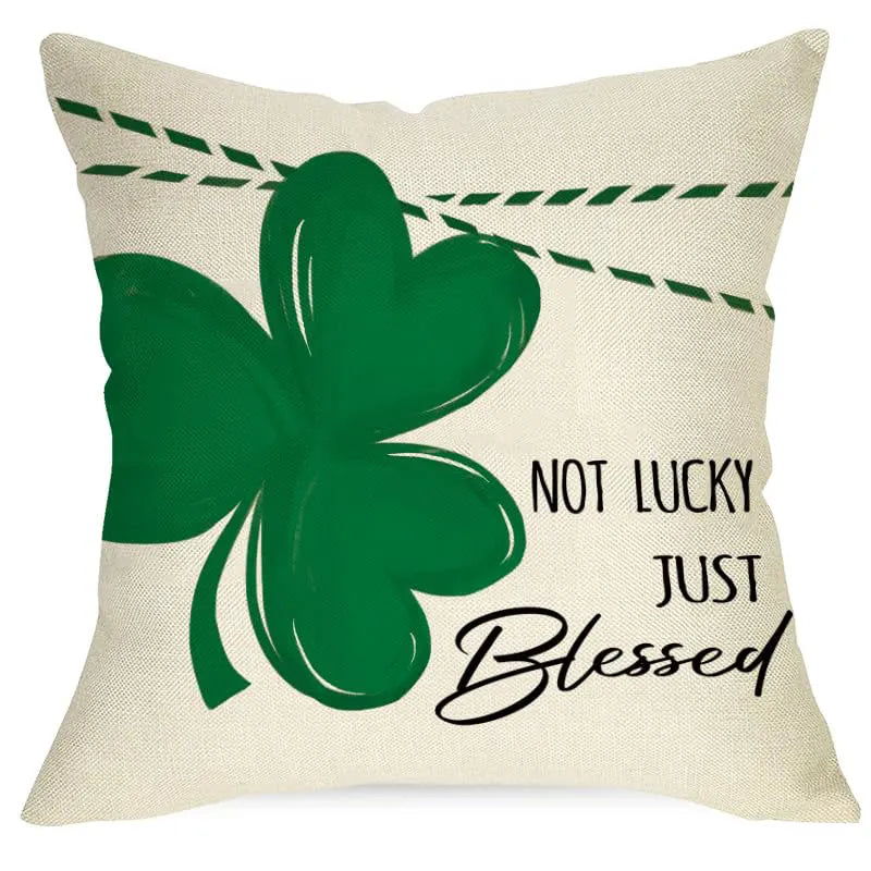 St. Patrick's Day Shamrock Cushion Cover – Irish Stripes Lucky Clover – The Party Days | The Party Days