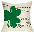 St. Patrick's Day Shamrock Cushion Cover – Irish Stripes Lucky Clover – The Party Days | The Party Days
