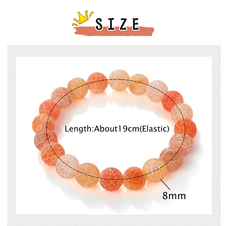 8mm Orange Weathered Stone Bracelet – Energy Beaded Yoga Bangle – The Party Days | The Party Days