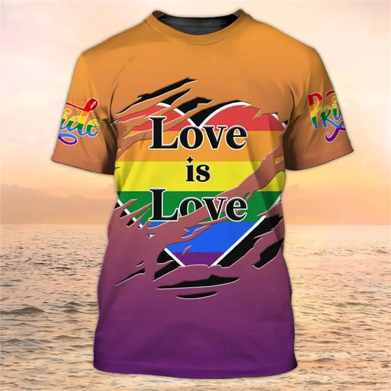 Pride Rainbow 3D Print T-Shirt | LGBTQ+ Love is Love Tee | The Party Days | The Party Days