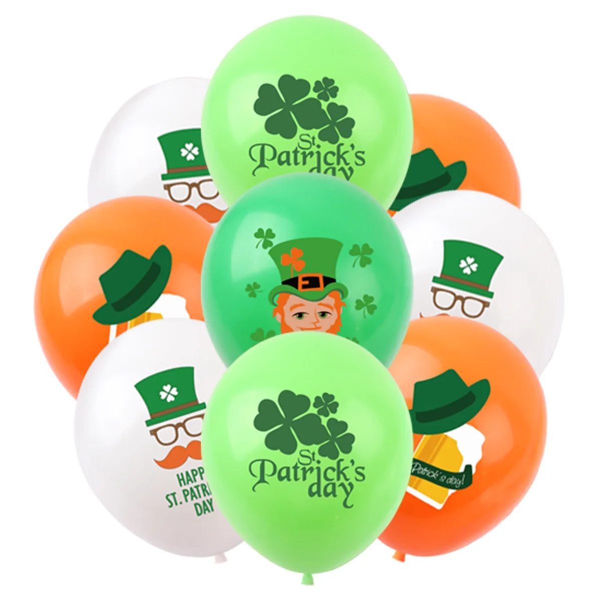 St. Patrick's Day Green Shamrock Latex Balloons – 12" Pack of 10 – The Party Days | The Party Days