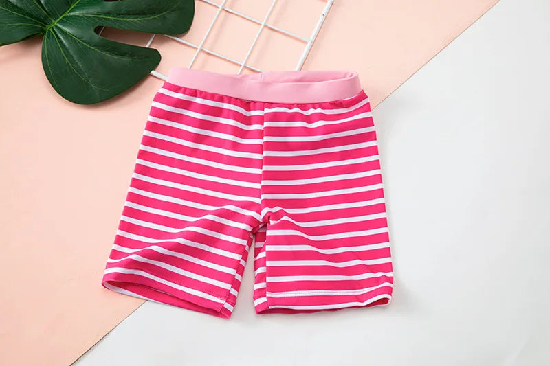 Unicorn 3-Piece Swimsuit Set for Girls | Long Sleeve + Shorts + Cap | The Party Days | The Party Days