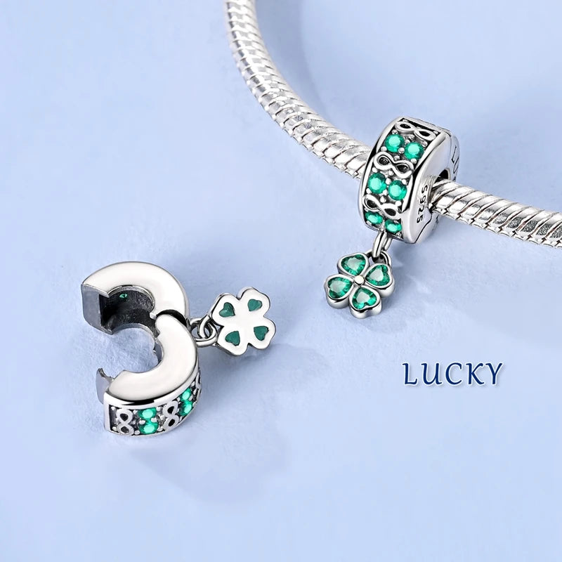925 Silver St. Patrick's Day Shamrock Earring Charms – Four-Leaf Clover – The Party Days | The Party Days