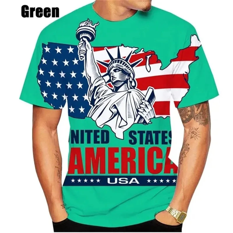 Statue of Liberty 3D Print T-Shirt – Graphic Tee for Men, Women & Kids – The Party Days | The Party Days