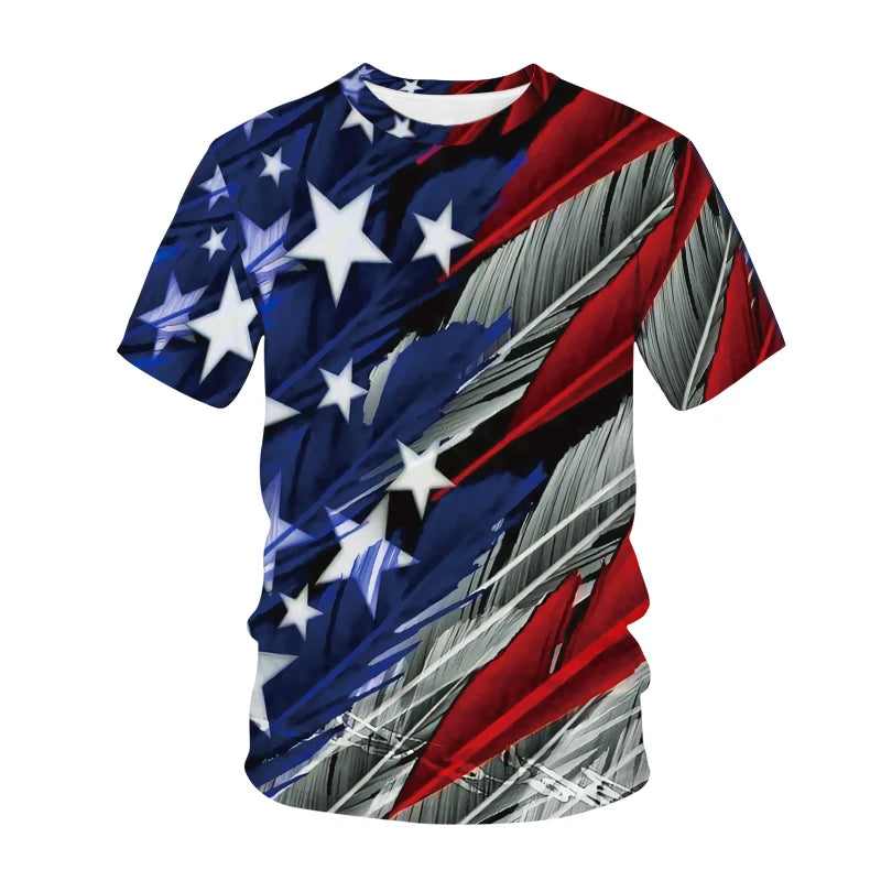 USA American Flag 3D Print T-Shirt – Oversized Streetwear for Men, Women & Kids – The Party Days | The Party Days
