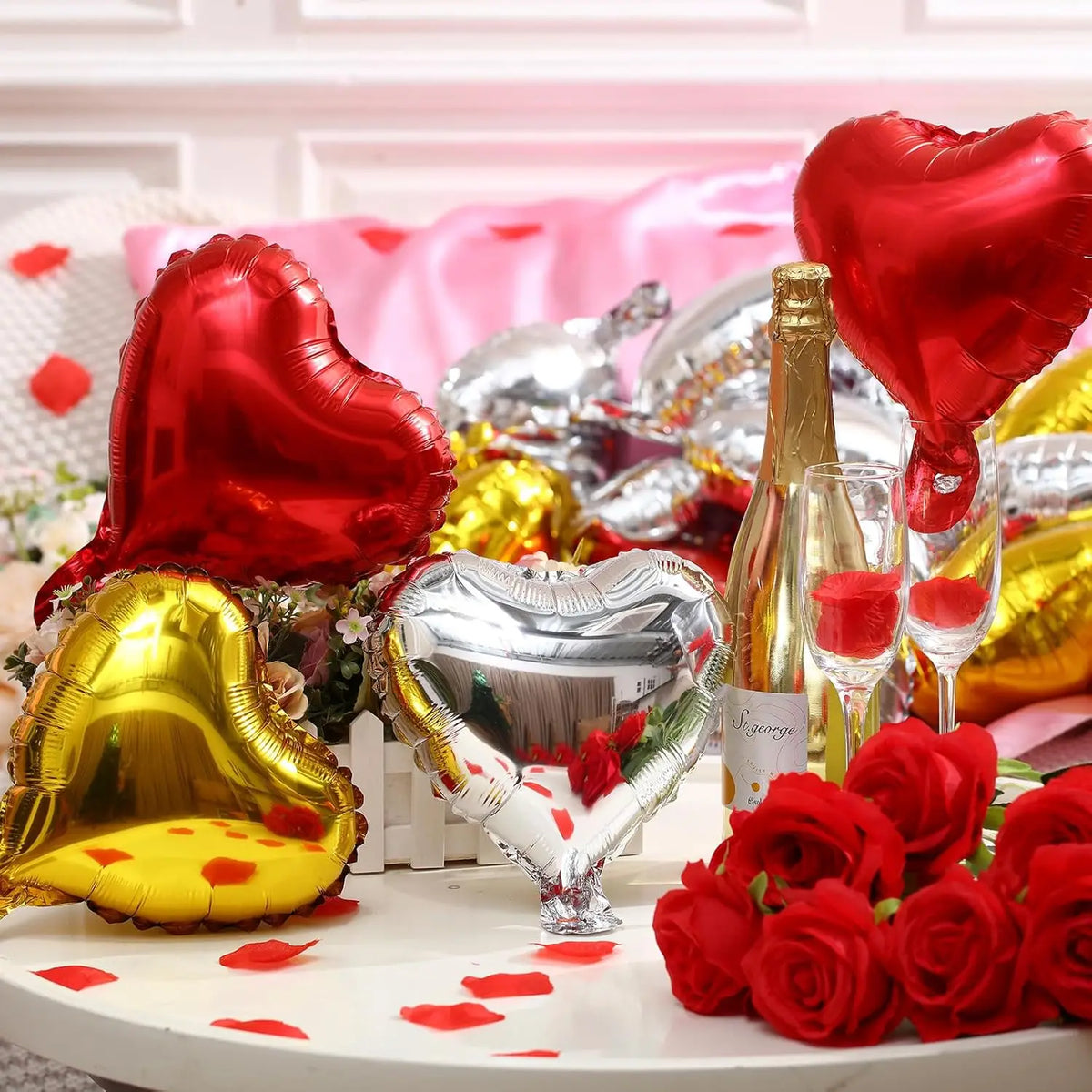 Heart Balloons Set of 50 – 5" Foil Heart Balloons for Parties & Celebrations – The Party Days | The Party Days