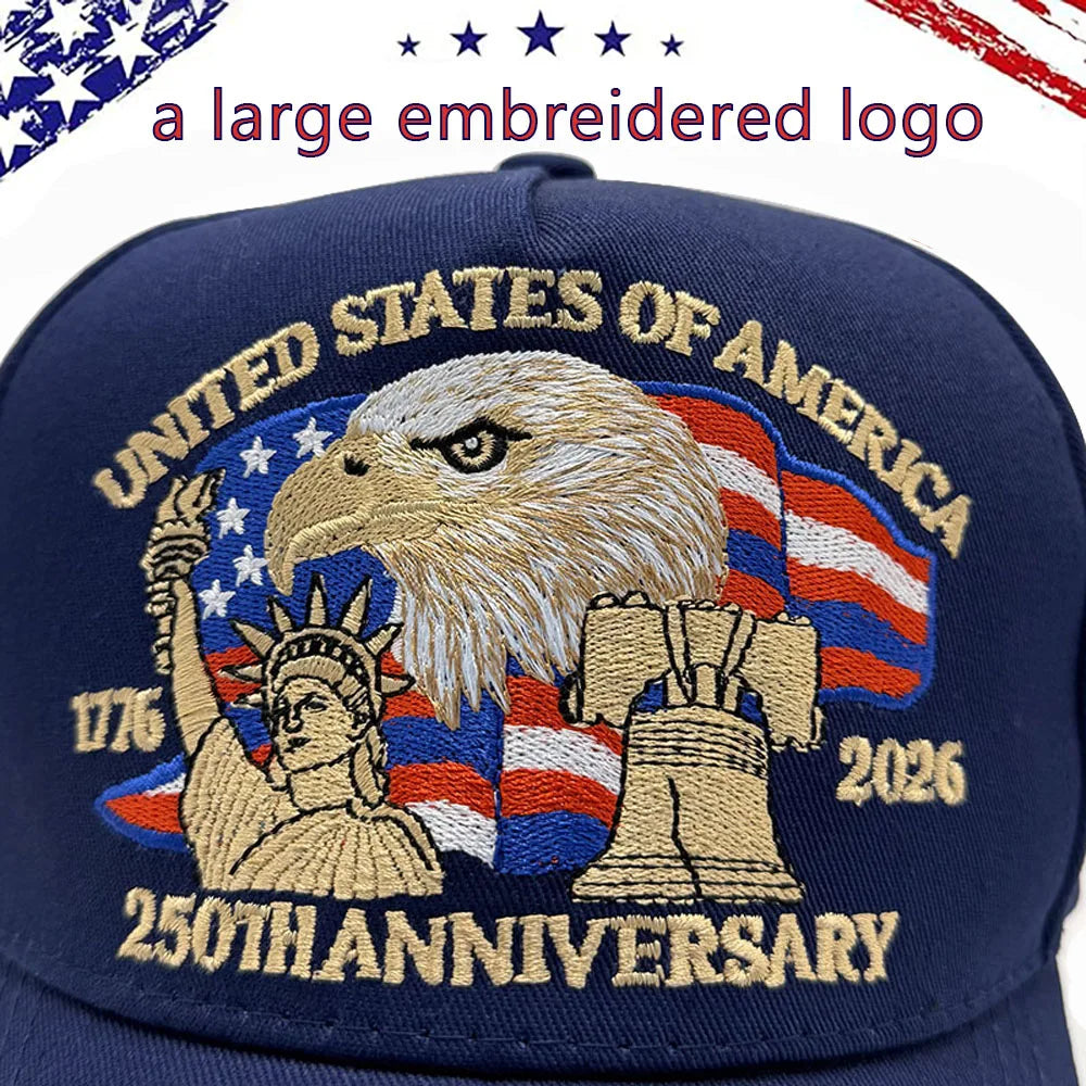 USA 250th Anniversary Full Embroidered Baseball Cap – Unisex Patriotic Hat Independence Day Gift | The Party Days | The Party Days