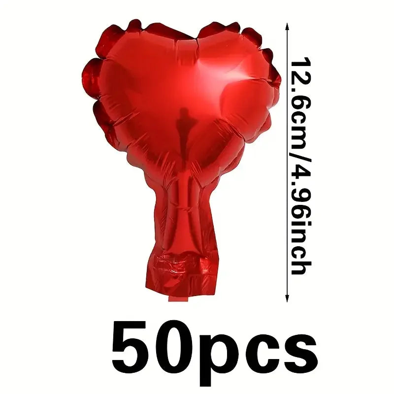 Heart Balloons Set of 50 – 5" Foil Heart Balloons for Parties & Celebrations – The Party Days | The Party Days