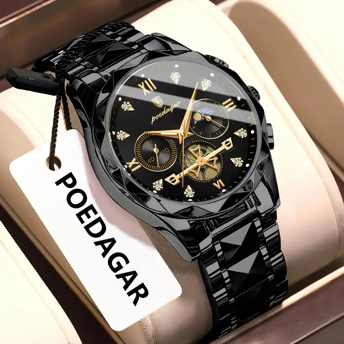 POEDAGAR 996 Men's Business Chronograph Watch – Stainless Steel Luminous | The Party Days | The Party Days