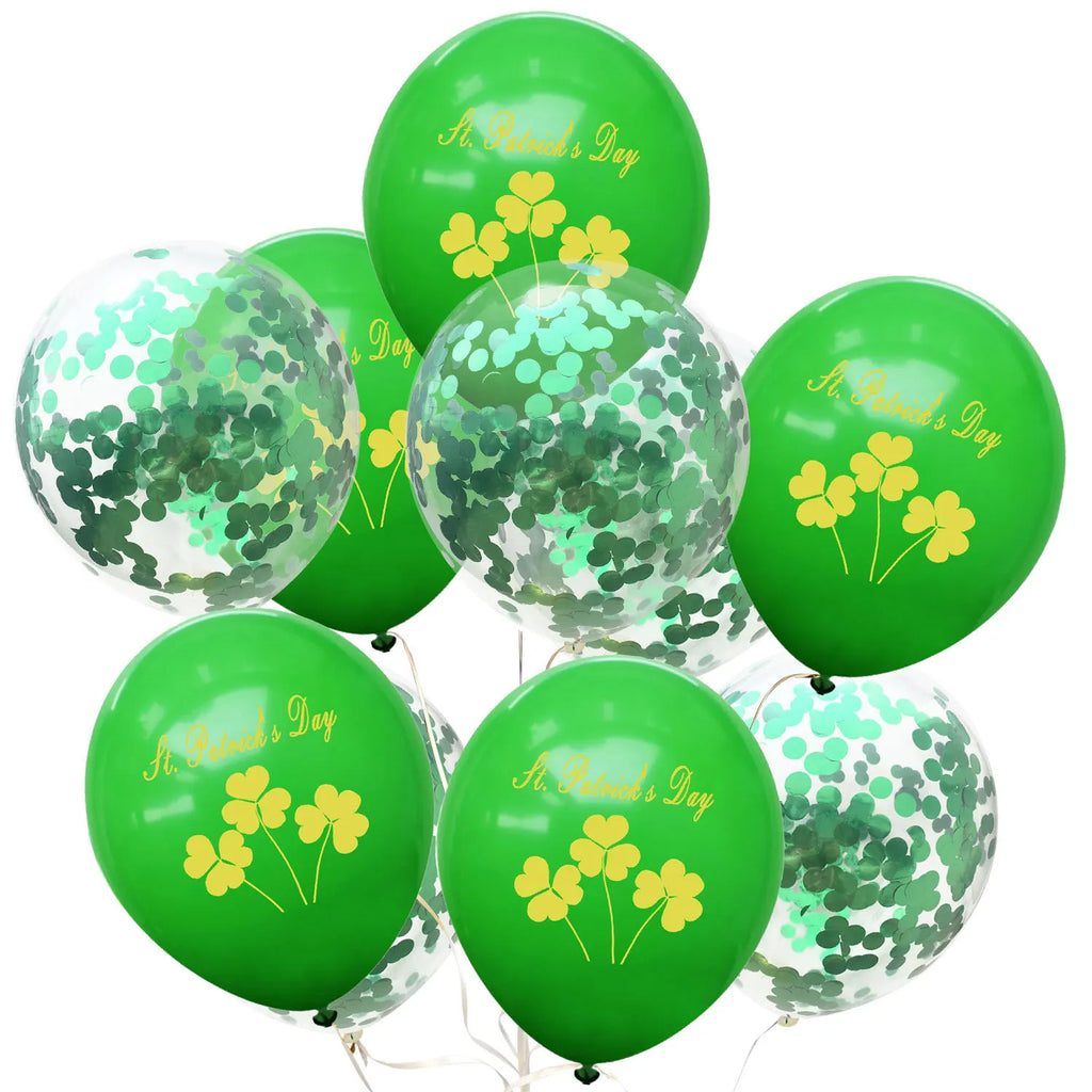 St. Patrick's Day Green Shamrock Latex Balloons – 12" Pack of 10 – The Party Days | The Party Days