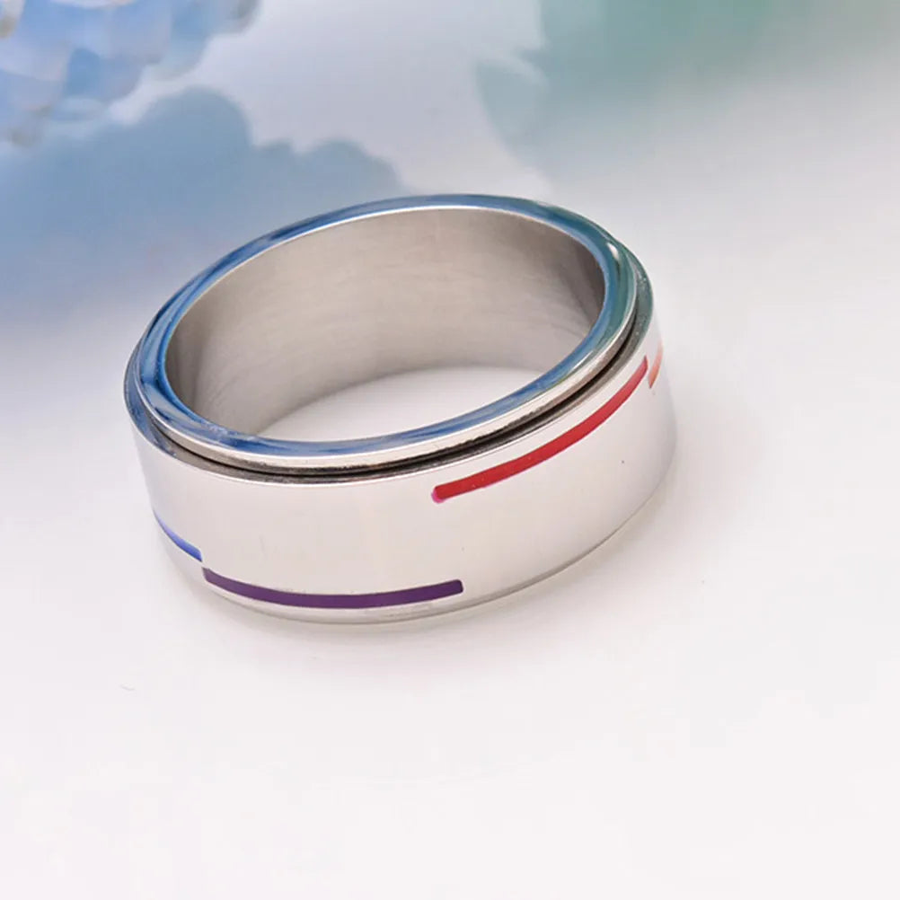 Rainbow Pride Spinner Ring – Waterproof Stainless Steel LGBT Ring | The Party Days | The Party Days
