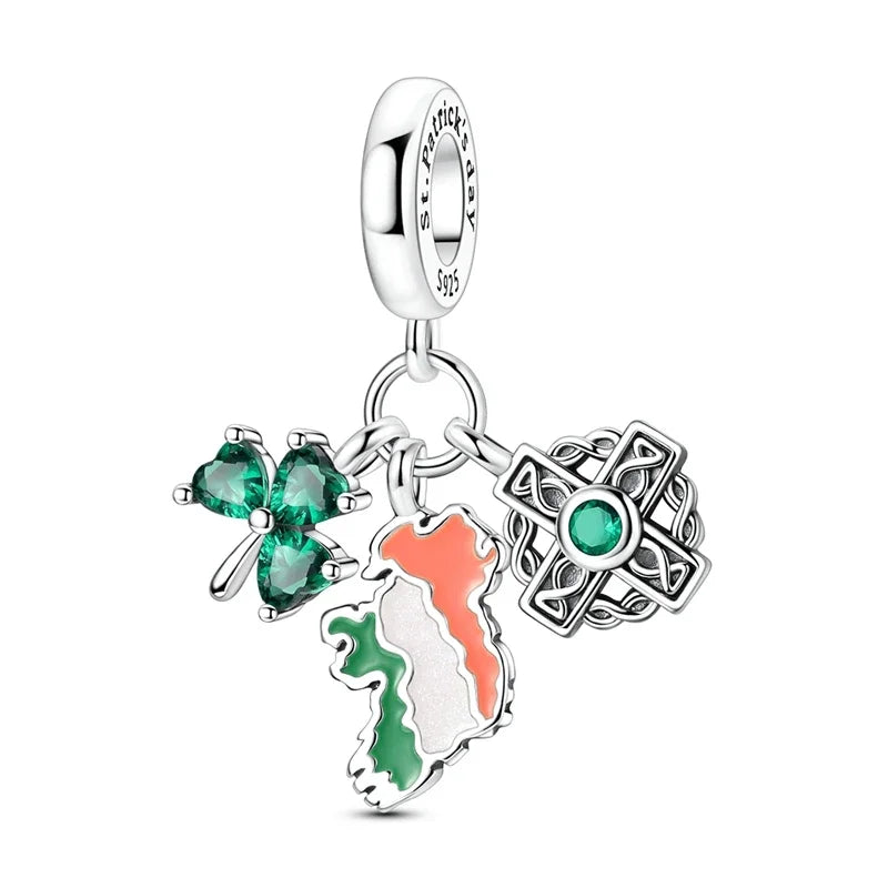 925 Silver St. Patrick's Day Bracelet Charms with Zirconia – GDTC Certified – The Party Days | The Party Days