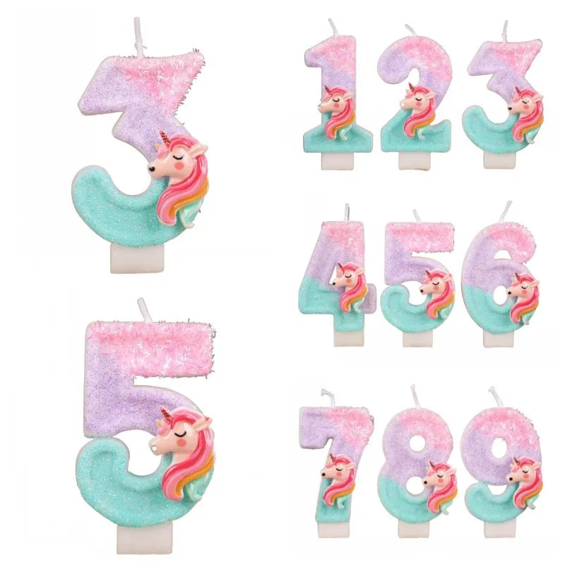 Unicorn Number Birthday Candle | Digits 0-9 Party Decoration | The Party Days | The Party Days