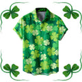 St. Patrick's Day Men's Festive Green Shamrock Shirt – 3D Print Button-Up – The Party Days | The Party Days