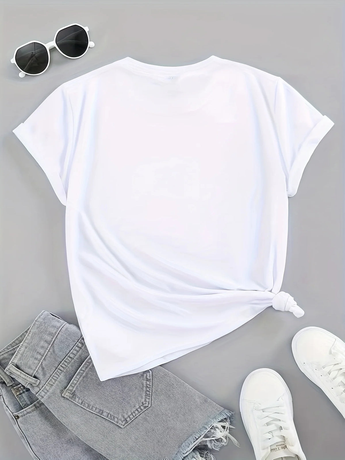 Women's Patriotic American Flag Print T-Shirt – Casual Crew Neck Short Sleeve | The Party Days | The Party Days