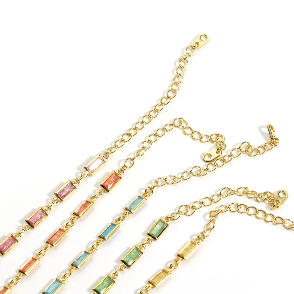 Pulsera y tobillera con dije de circonita microengastada – Diseño geométrico de azúcar | The Party Days