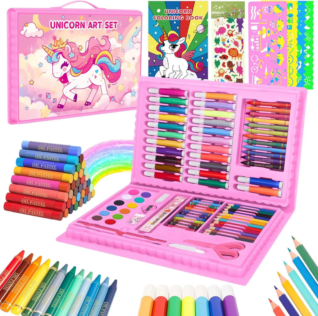 Unicorn Drawing & Art Kit 86 Pieces | Markers, Pencils & Coloring Book | The Party Days | The Party Days