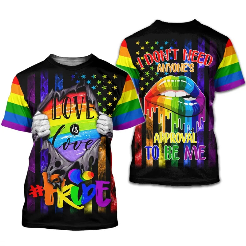 Pride Rainbow 3D Print T-Shirt | LGBTQ+ Love is Love Tee | The Party Days | The Party Days