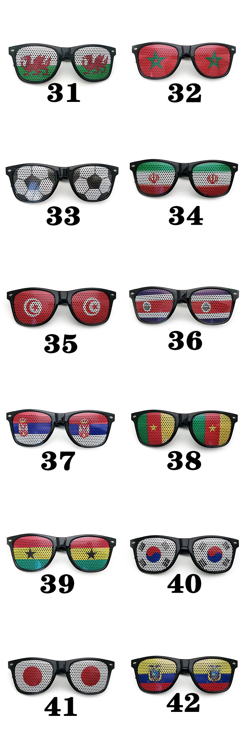 Flag Style Party Sunglasses – Unisex, 42 Countries – The Party Days | The Party Days