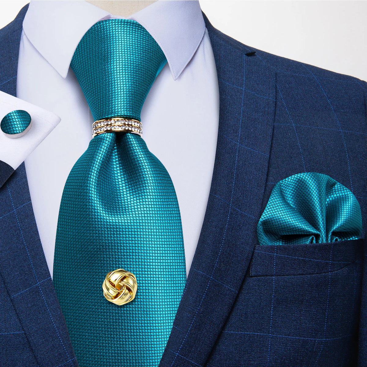 Men's Luxury Silk Tie Set – Necktie Pocket Square & Cufflinks – The Party Days | The Party Days
