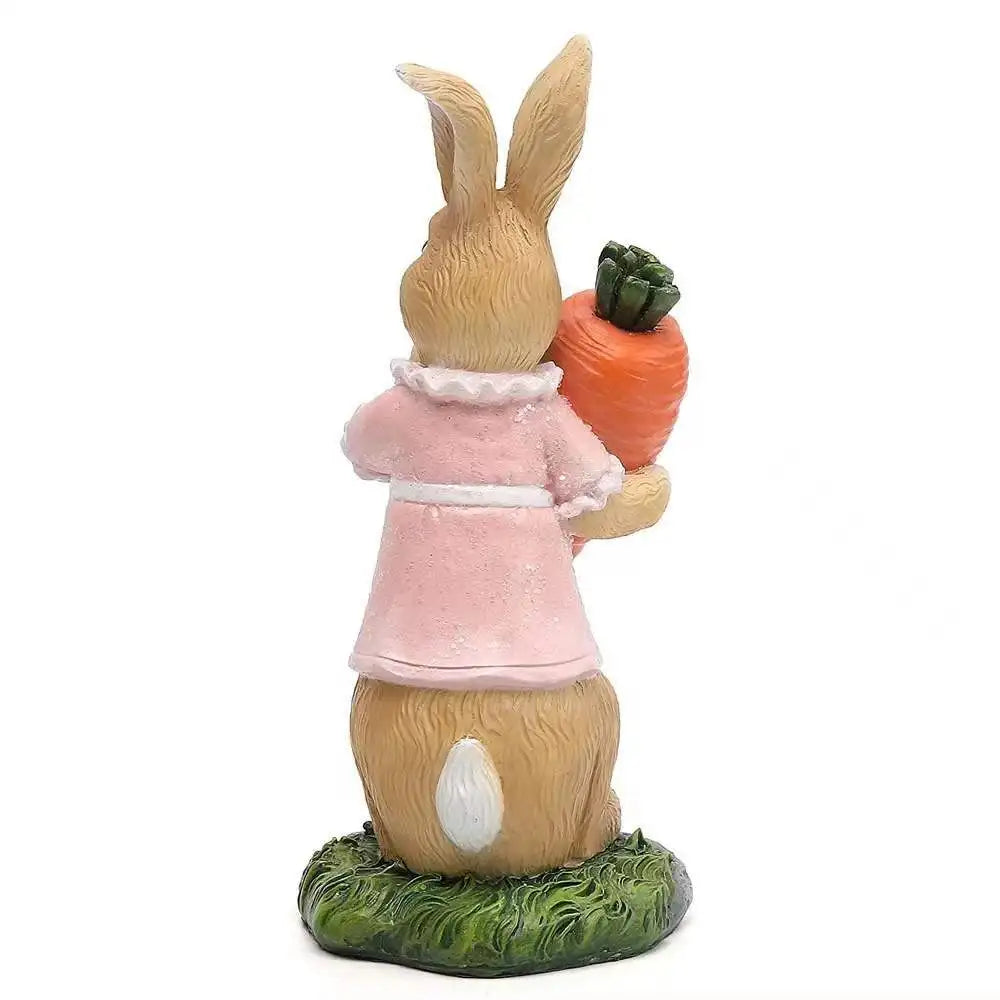 Hand-Painted Easter Bunny Figurines – Premium Resin Rabbit Decor with Carrots & Eggs – The Party Days | The Party Days