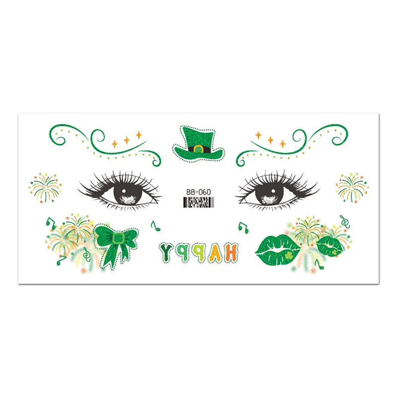 St. Patrick's Day Irish Shamrock Temporary Tattoos – Green Clover Body Stickers – The Party Days | The Party Days