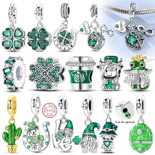 925 Silver St. Patrick's Day Shamrock Earring Charms – Four-Leaf Clover – The Party Days | The Party Days