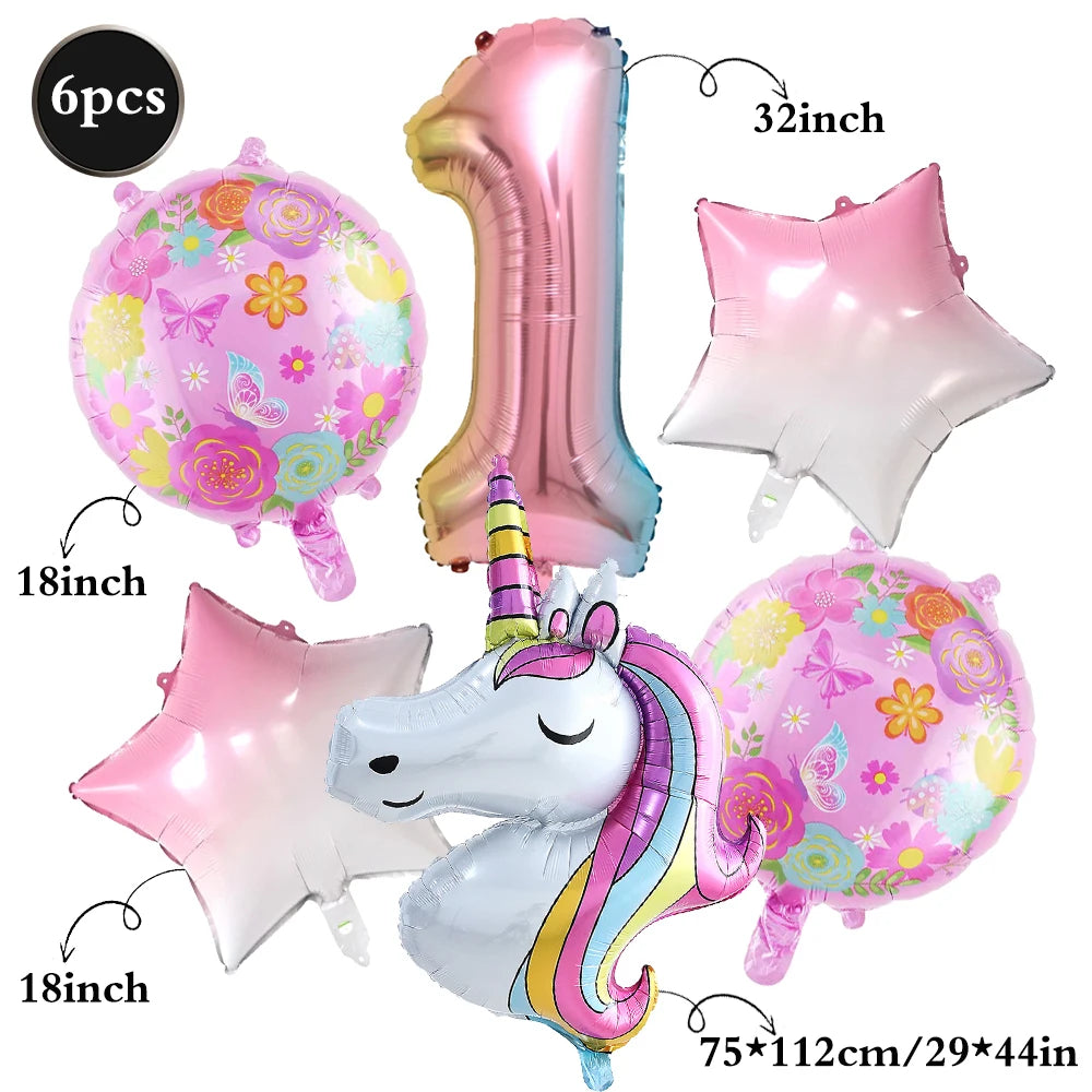 Unicorn Party Decoration Kit 1 | Plates, Napkins, Banner & Accessories | The Party Days | The Party Days
