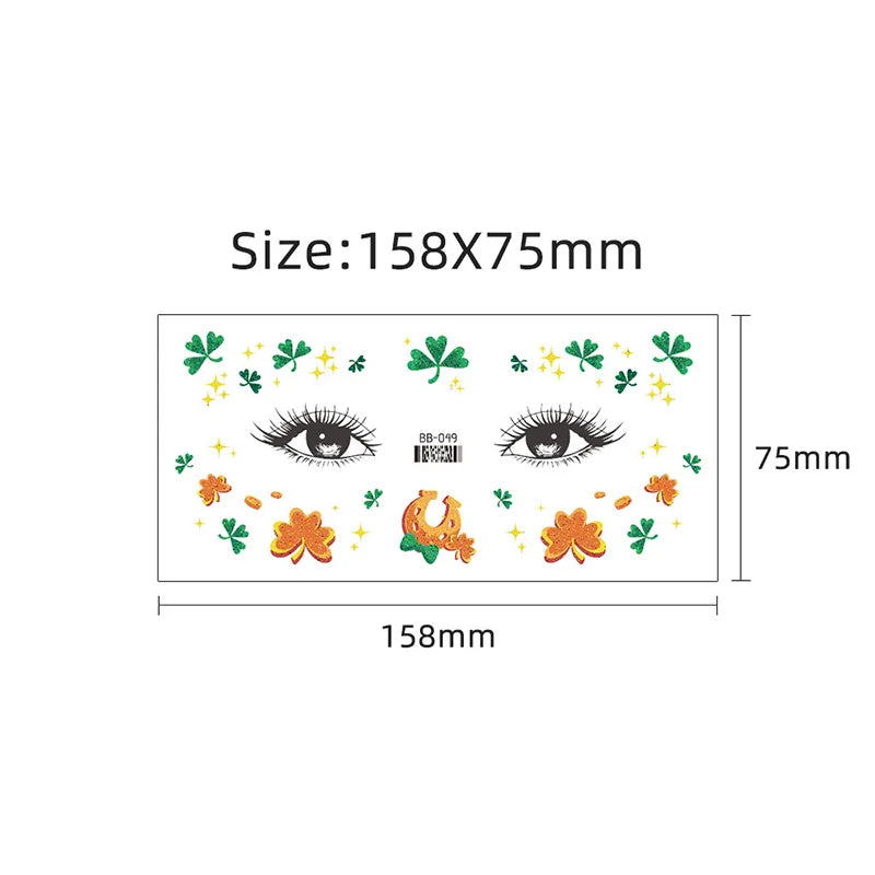 St. Patrick's Day Irish Shamrock Temporary Tattoos – Green Clover Body Stickers – The Party Days | The Party Days