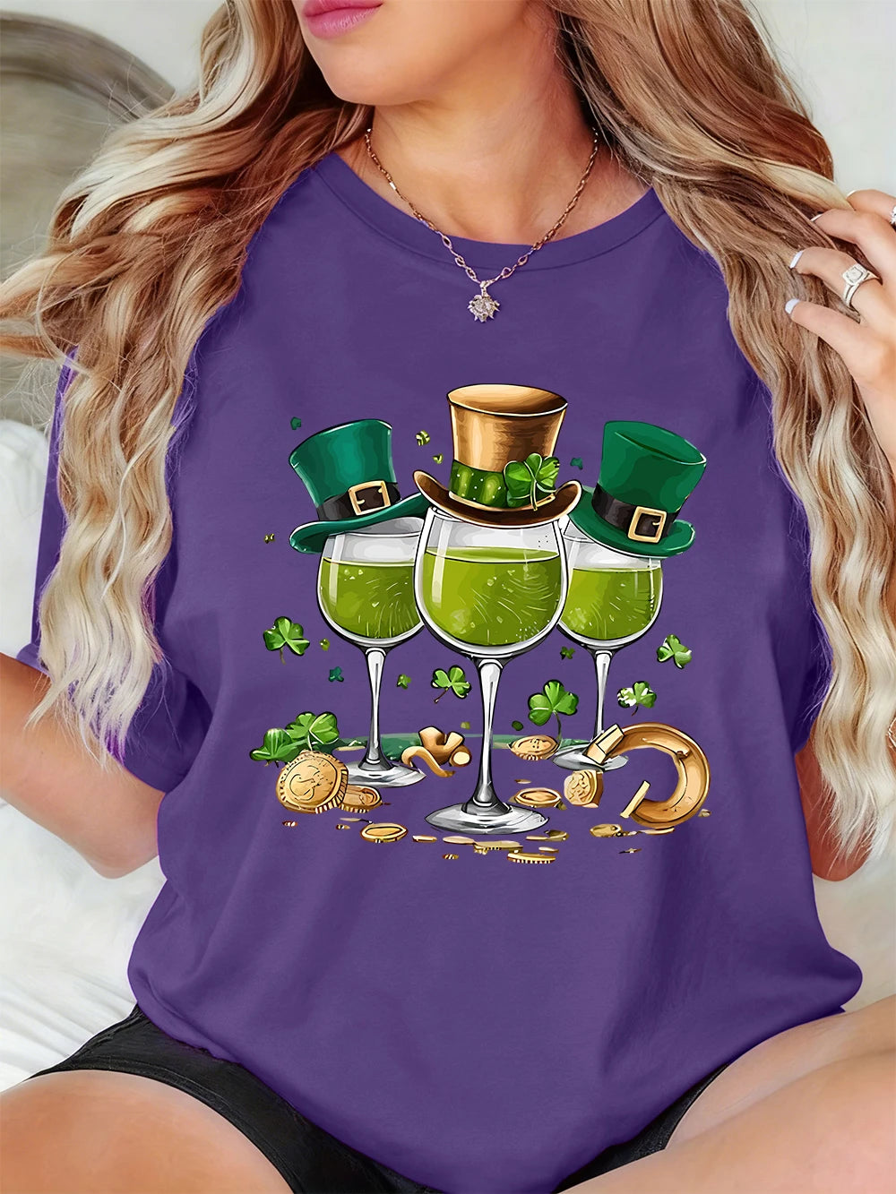 St. Patrick's Day Drinks Print Women's T-Shirt – Festive Irish Tee – The Party Days | The Party Days