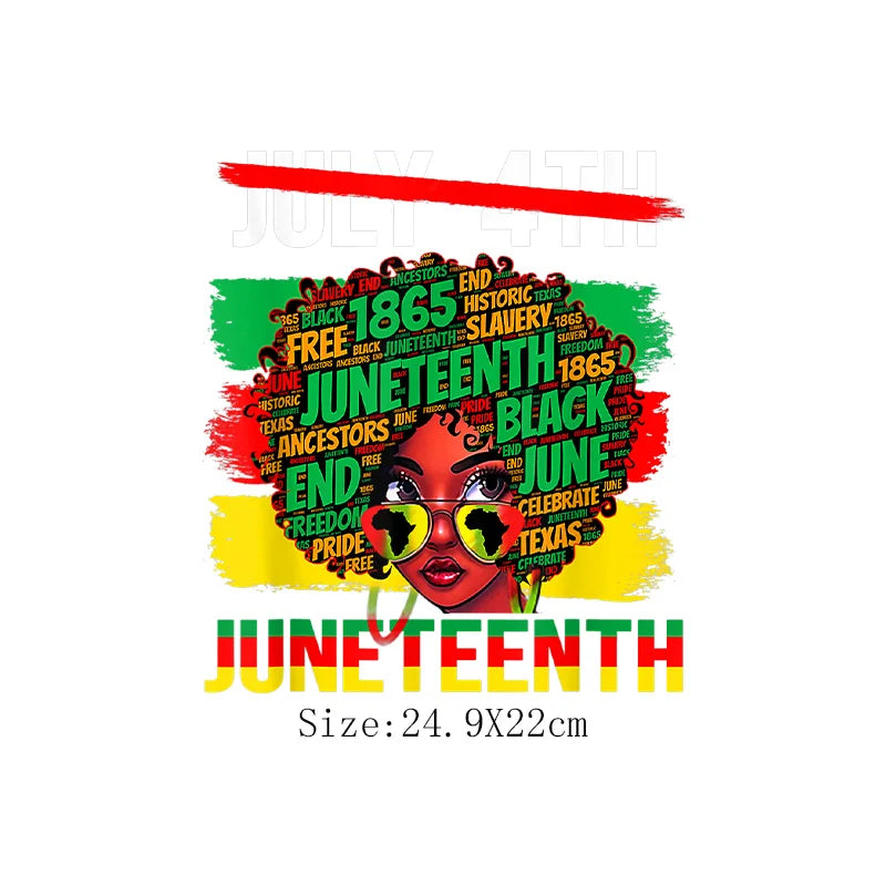 Juneteenth Iron-On Transfer Patch for Clothing – DIY Heat Sticker for T-Shirts & Hoodies | The Party Days | The Party Days