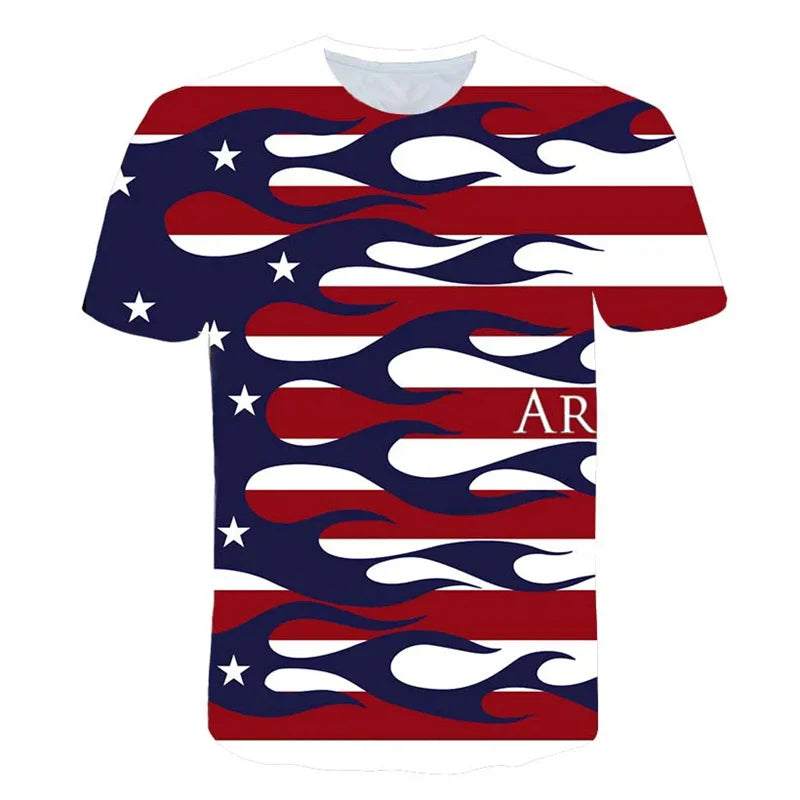 USA Flag Eagle 3D Print T-Shirt – Stripes & Stars Patriotic Tee for Men, Women & Kids – The Party Days | The Party Days
