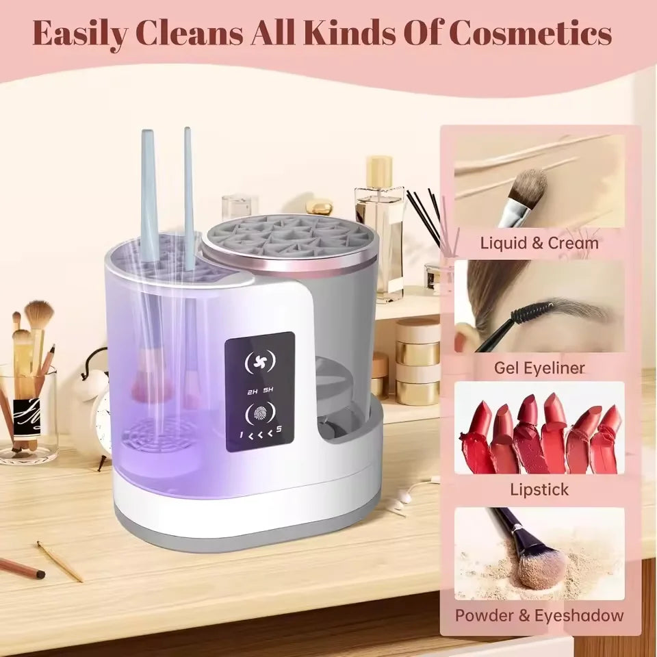 3-in-1 Electric Makeup Brush Cleaner Machine – Wash, Dry & Store | The Party Days