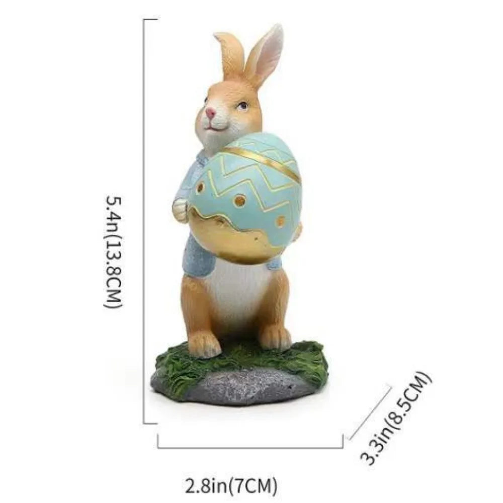 Hand-Painted Easter Bunny Figurines – Premium Resin Rabbit Decor with Carrots & Eggs – The Party Days | The Party Days