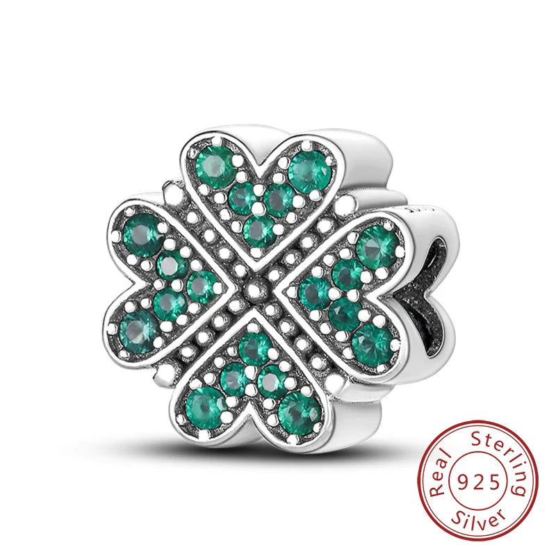 925 Silver St. Patrick's Day Shamrock Earring Charms – Four-Leaf Clover – The Party Days | The Party Days