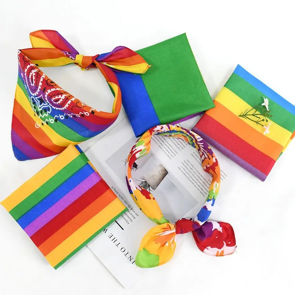 Pride Rainbow Bandana & Pocket Square | LGBTQ+ Festival Scarf | The Party Days | The Party Days