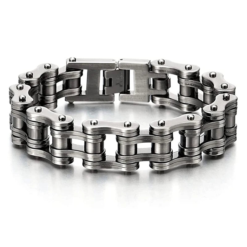 Punk Stainless Steel Motorcycle Chain Bracelet – Biker Wrist Jewelry – The Party Days | The Party Days