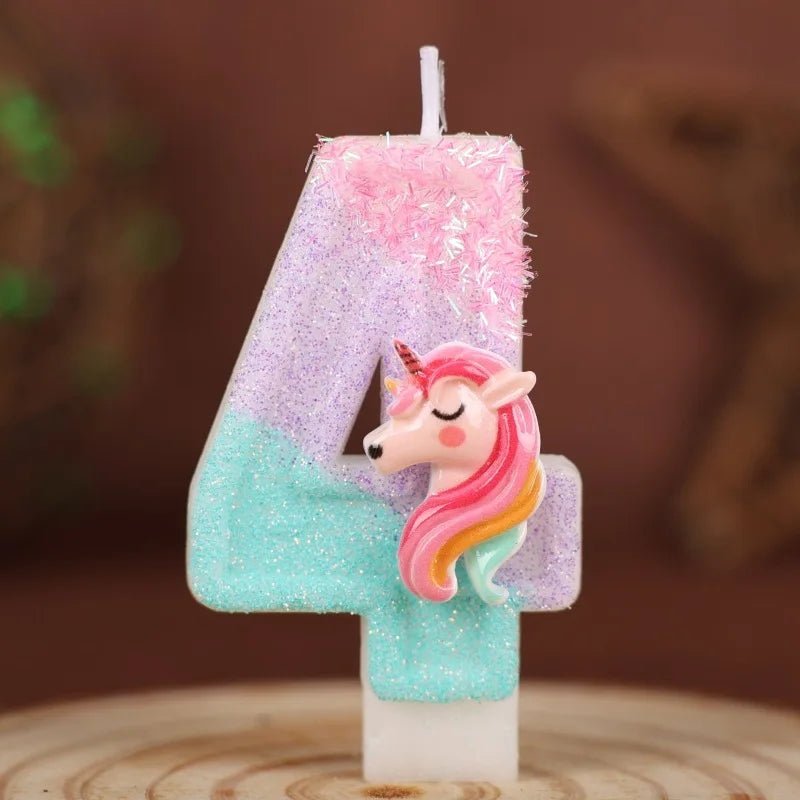 Unicorn Number Birthday Candle | Digits 0-9 Party Decoration | The Party Days | The Party Days