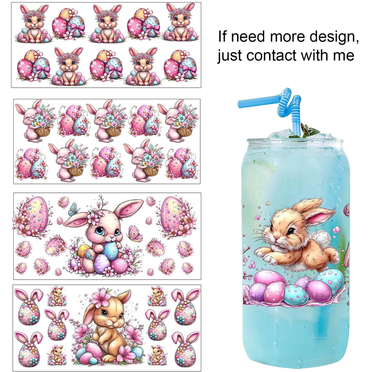Easter Cute Bunny Easy Peel Waterproof 3D Transfers – The Party Days | The Party Days