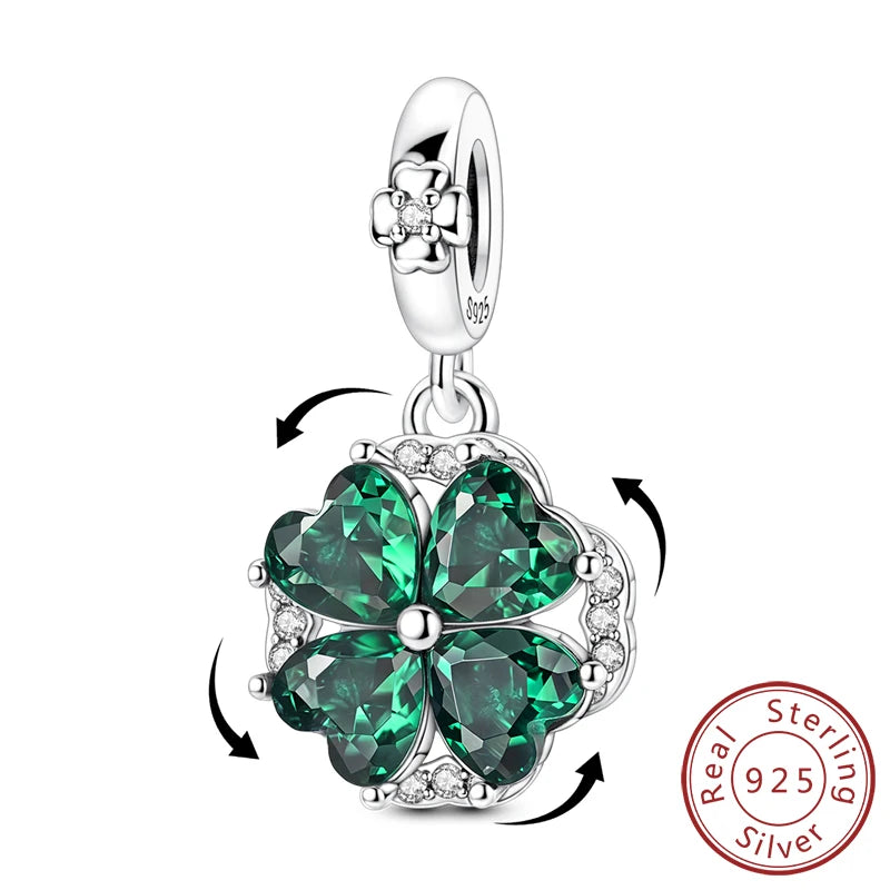 925 Silver St. Patrick's Day Shamrock Earring Charms – Four-Leaf Clover – The Party Days | The Party Days