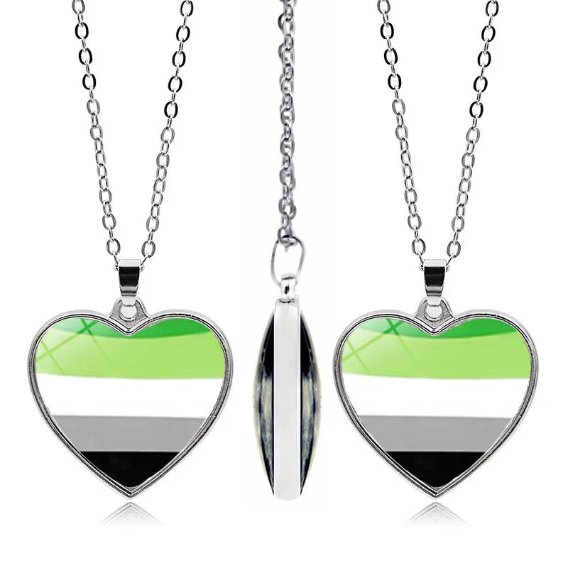 Pride Rainbow Glass Pendant Necklace | LGBTQ+ Couple Gift | The Party Days | The Party Days
