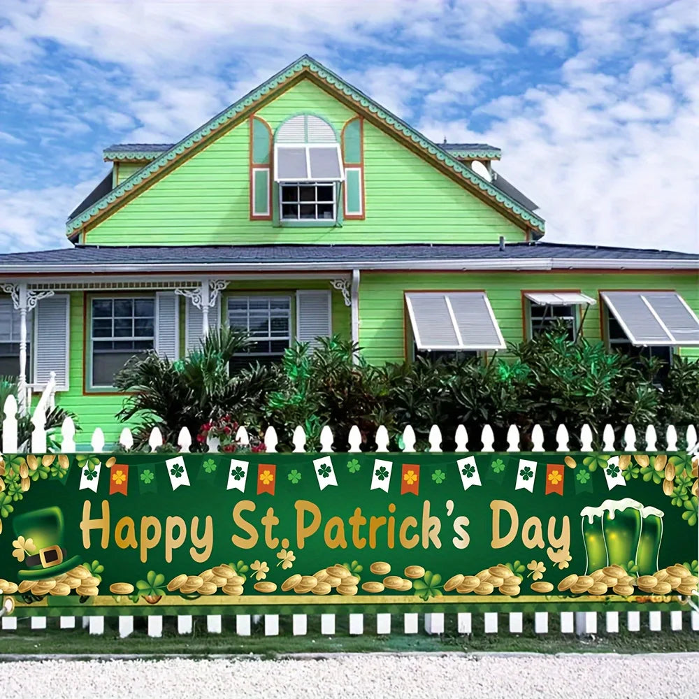 St. Patrick's Day Celebration Banner 35x180cm – Reusable Polyester Party Decor – The Party Days | The Party Days