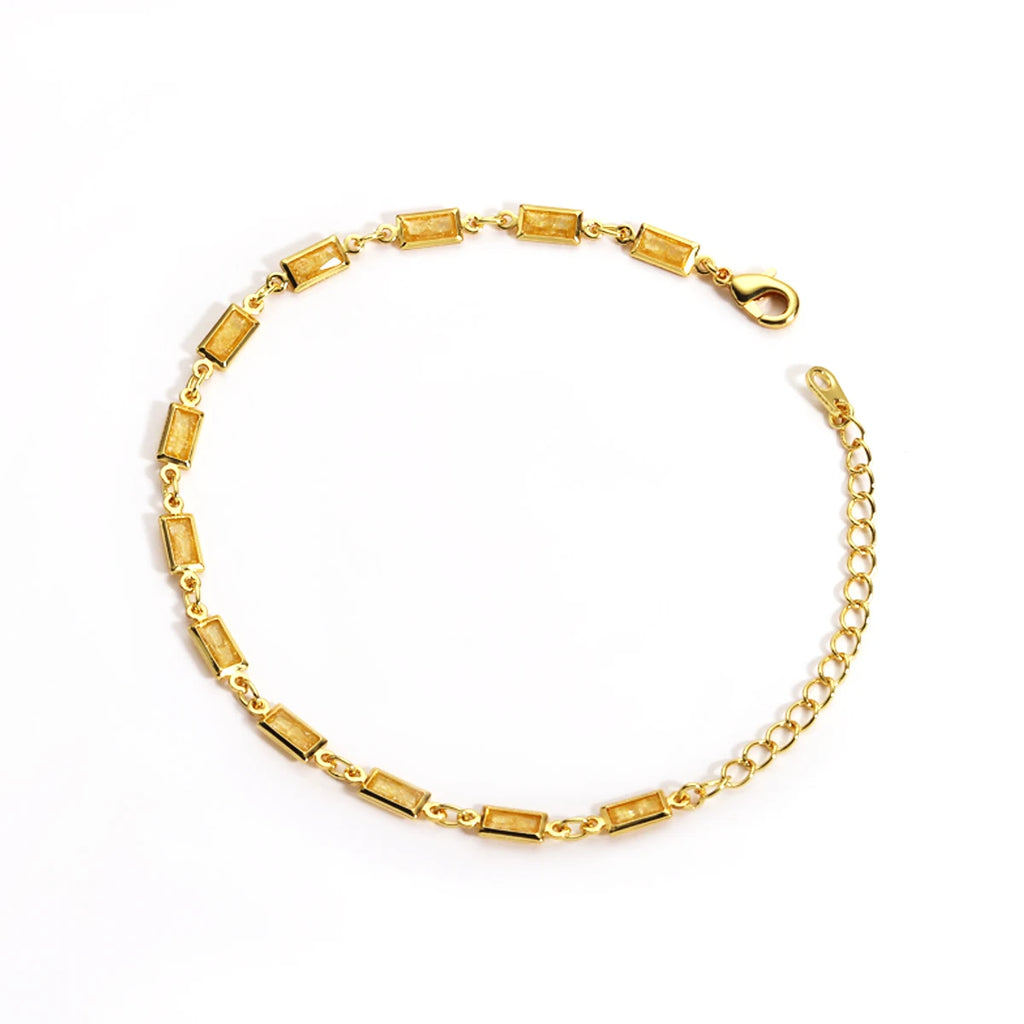Pulsera y tobillera con dije de circonita microengastada – Diseño geométrico de azúcar | The Party Days