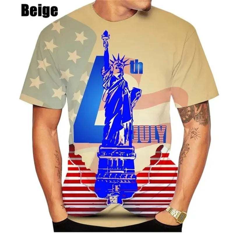 Statue of Liberty 3D Print T-Shirt – Graphic Tee for Men, Women & Kids – The Party Days | The Party Days