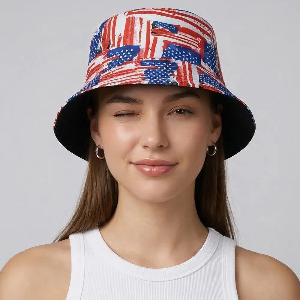 Patriotic American Flag Bucket Hat – Reversible, Foldable & Stars and Stripes | The Party Days | The Party Days