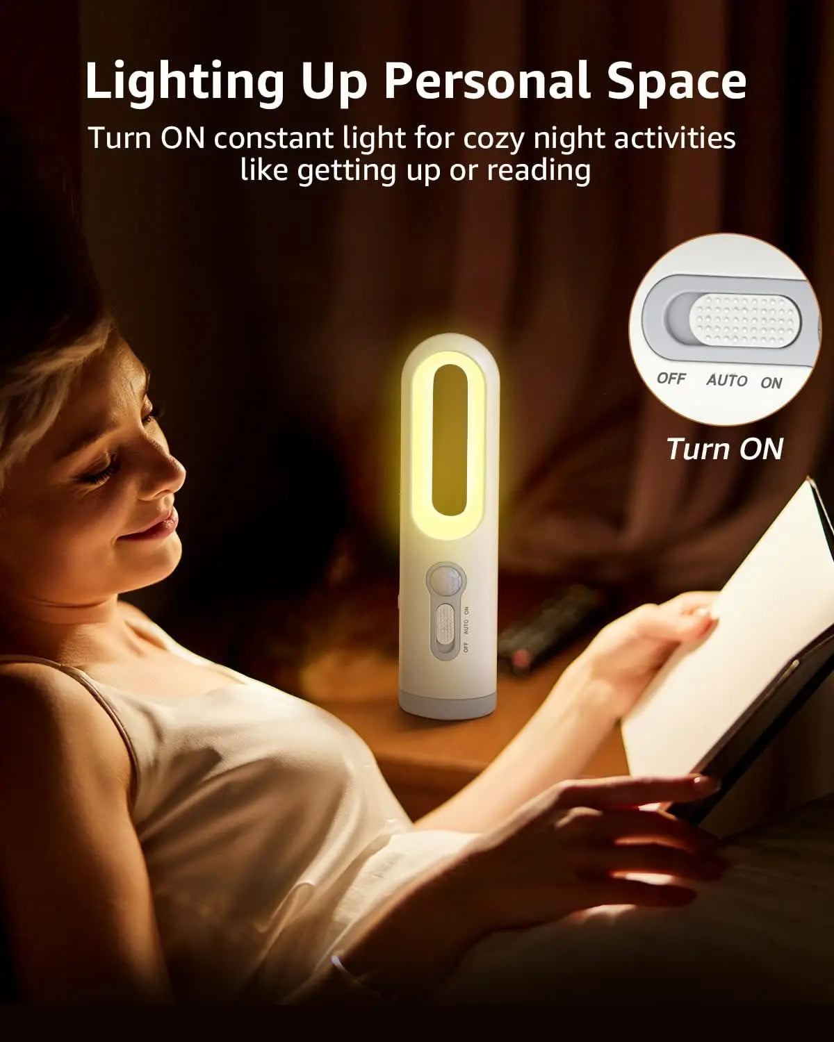 LED Motion Sensor Night Light 2 in 1 Portable Flashlight